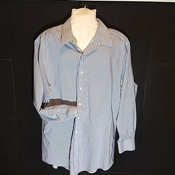 Brooks Brothers Blue/White Stripe 1818 - Picture 2 of 3